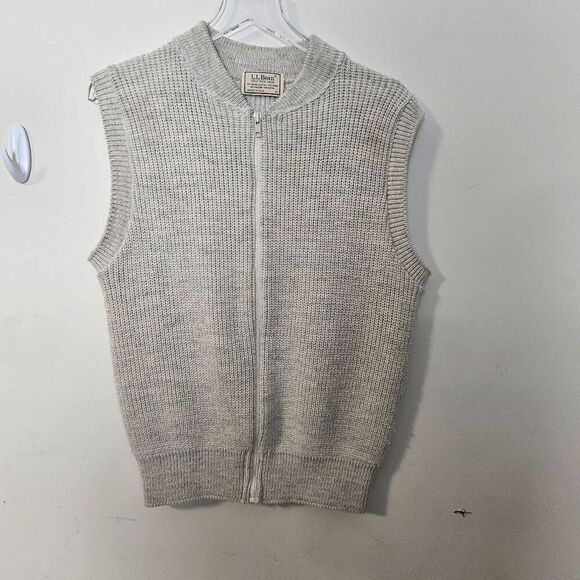 L.L Bean Vintage High Trek Yarn Full Zip Vest Front Mens Gray Size Medium - Picture 1 of 4